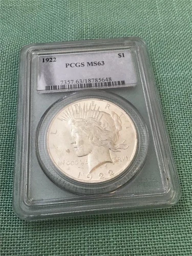 1922 P Philadelphia PEACE SILVER DOLLAR MS63