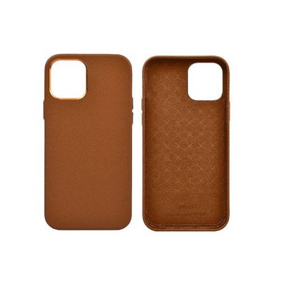 iPhone 12 / 12 Pro - Wiwu Calfskin Genuine Leather Case (Brown)