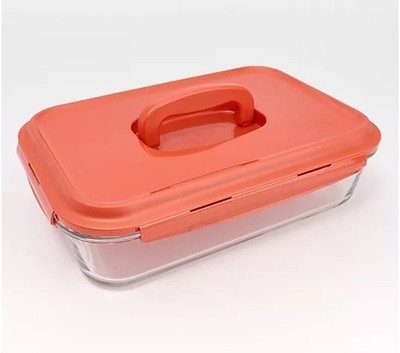 LocknLock 9x13 Glass Dish w Domed Handle Lid K86956