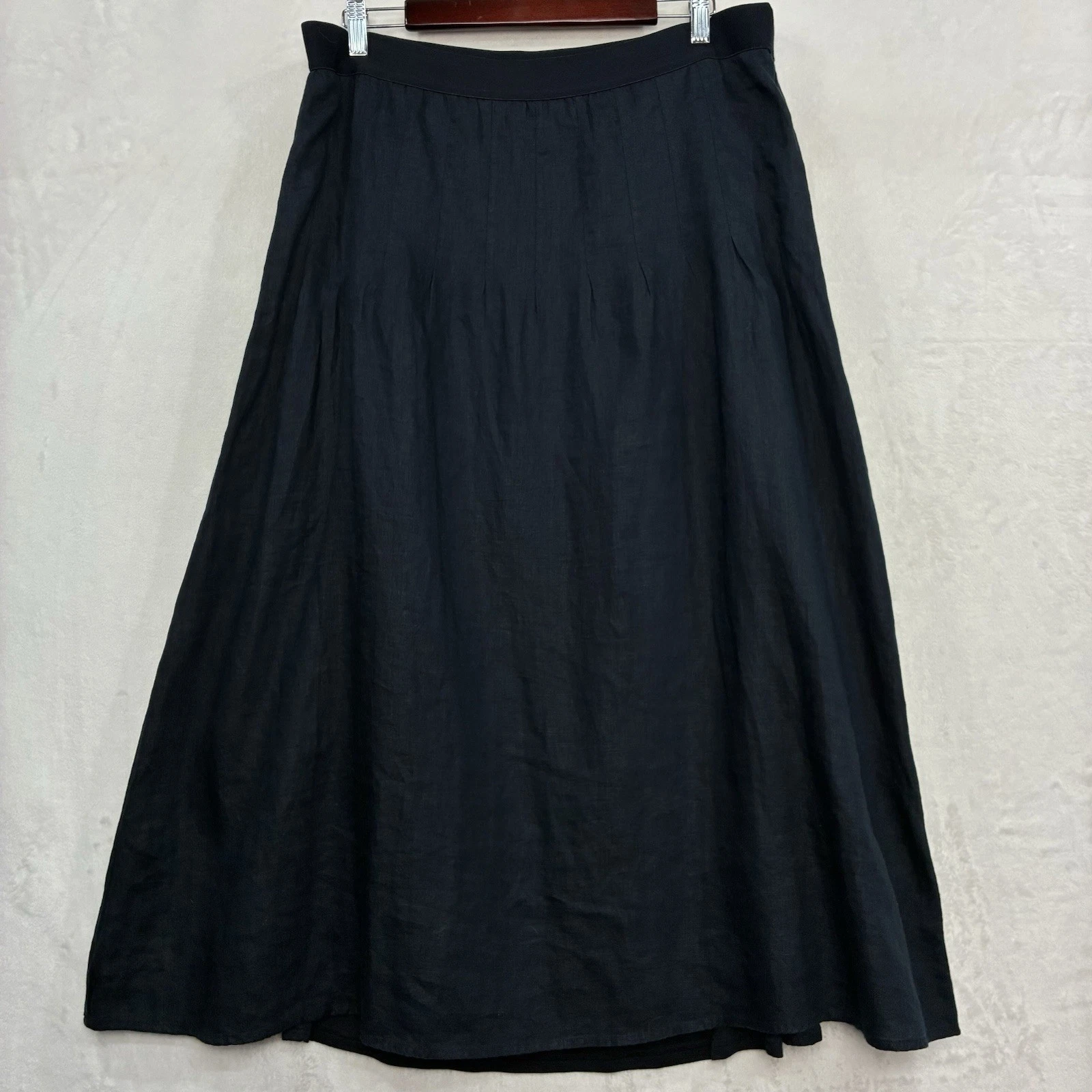 J Jill Love Linen Skirt M Midi Elastic Waist Pleats Lined Navy Blue Lagenlook
Opens in a new window