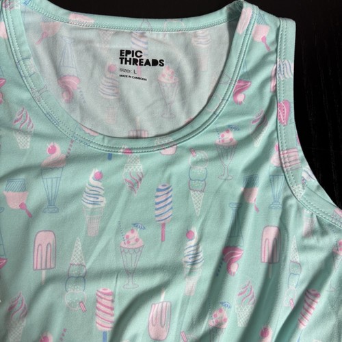 NWT EPIC THREADS Girls Size L Lot of 2 Casual Knit Dresses Cherry & Ice Cream - Picture 2 of 6