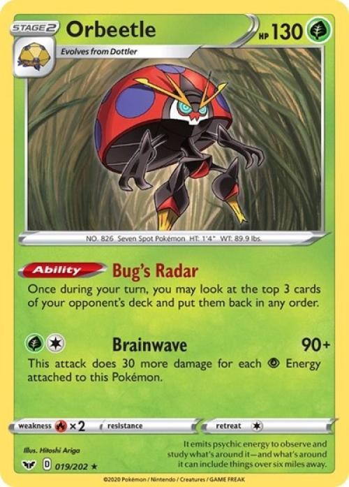 Orbeetle - NM RH - SWSH01: Sword & Shield Base Set 019
