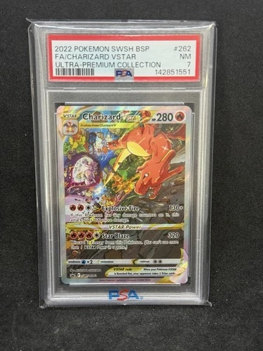 2022 Pokemon SWSH BSP FA Charizard Vstar Ultra Premium Collection #262 PSA 7