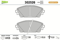 Valeo Bremsbelagsatz Scheibenbremse Essential 302526 FüR Mazda CX 30 DM DT ED BP