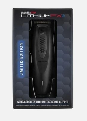BaByliss PRO Black LITHIUMFX+ Matte Cordless Ergonomic Clipper | FX673NSMB - NEW