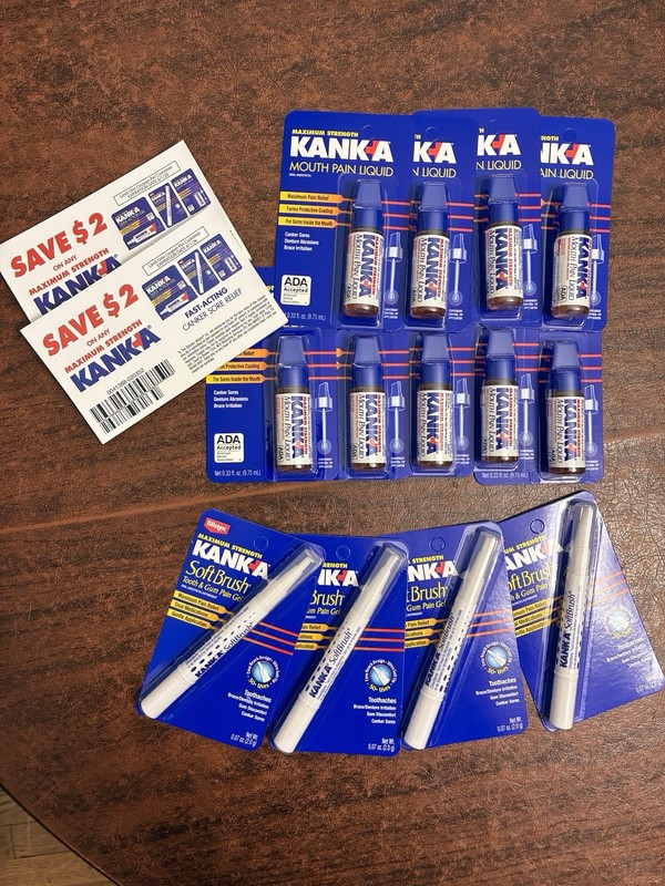 KANKA mouth pain liquid .33 oz and Soft Brush Oral Anesthetic and 100 rebates