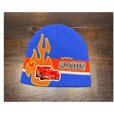 Disney Pixar Lightning McQueen Cars Blue Knit Beanie Hat Winter Cap RN 36299