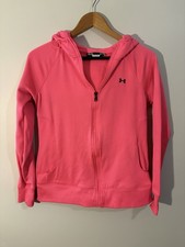 Under Armour Women s Hot Pink Full Zip Hoodie w/ Breast Cancer ribbon, size Med