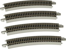 Bachmann Trains - Snap-Fit E-Z Track 22” Radius Curved Track (4/Card) - Nickel S
