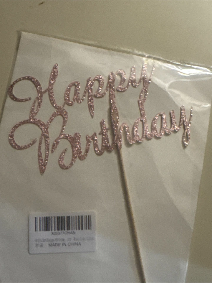 Cartulina Cumpleaños Pastel Topper Rosa NUEVO Foto 3 de 3