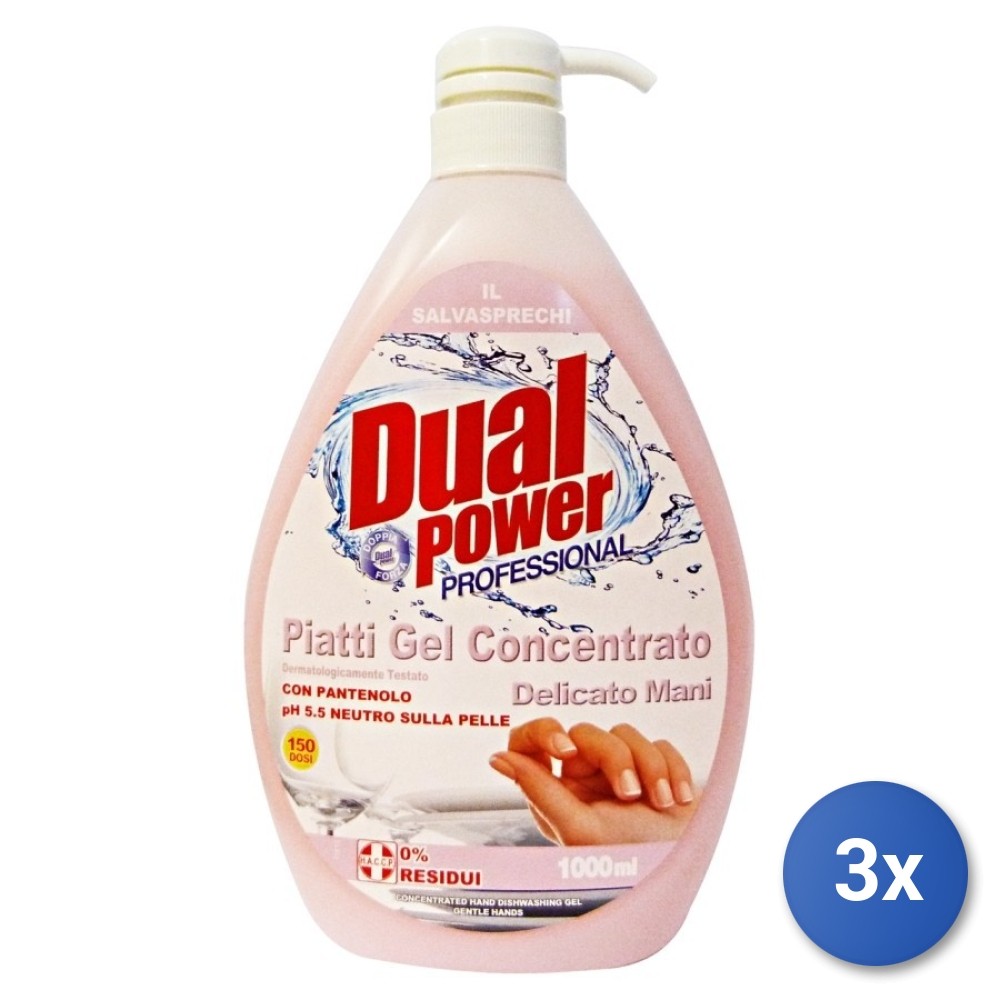 Dual Power 3x Dual Power Dish Soap 1000 Ml Pink Liquid Detergent