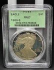 1986-S Proof American Silver Eagle PCGS PR67 Green Label Toned