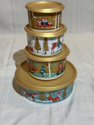 Four Piece Tupperware Christmas Bowl Set Good For Putting Santa's Goodies In