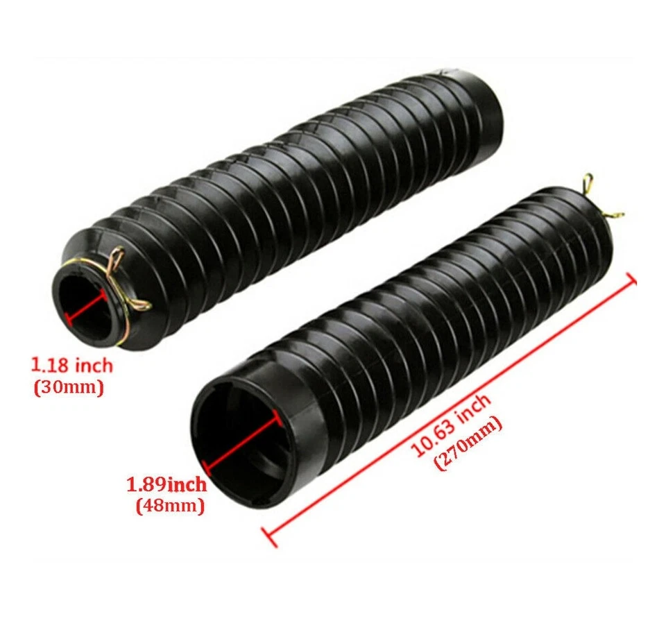 2 шт передняя вилка мотоцикла амортизатор пылезащитный чехол гетры ботинки черная резина - Изображение 2 из 4