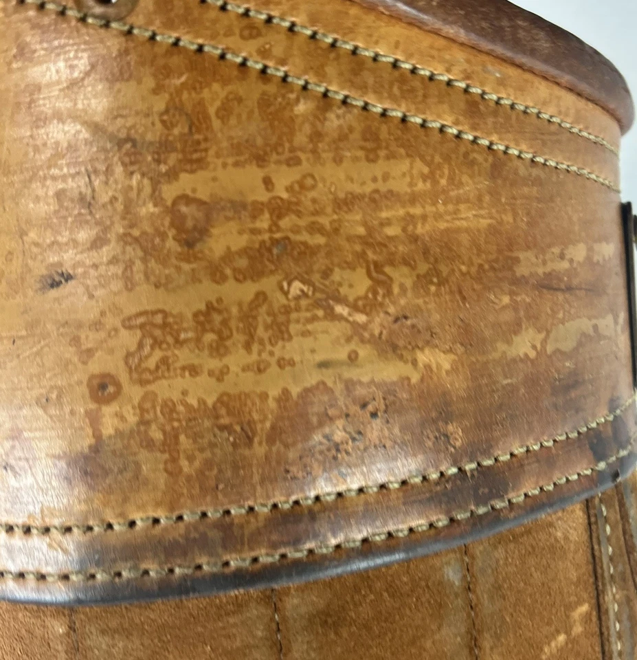 Bolsa de golf vintage de cuero hecha a mano en EE. UU. edición limitada envejecida antigua Foto 4 de 4