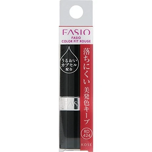 KOSE FASIO Color Fit Rouge Red RD424 3.5g Fragrance-Free Made in Japan - Image 2 of 4