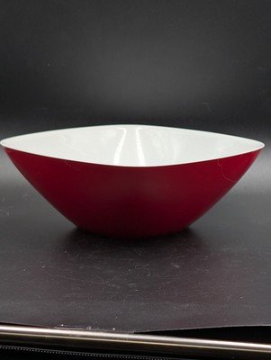 Guzzini Acrylic Red & White Serving Bowl 7.75'' X 3.75'' Vintage MCM 1960s