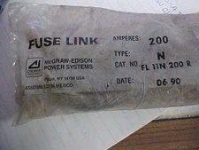 * New Bussman Cooper Fuse Link FL11N200 Type N 200amp New ...  ZF-531