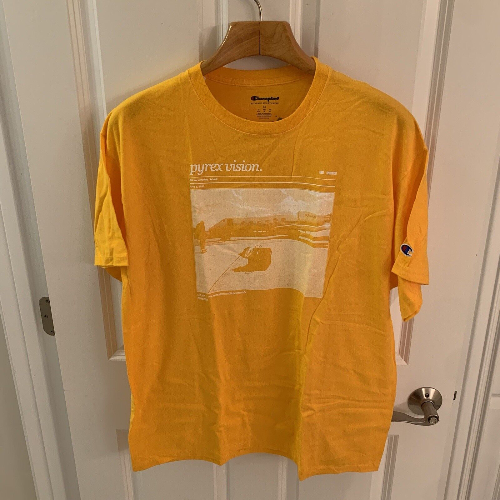 Denim Tears x Champion Virgil Abloh Pyrex Vision High Museum Men XL Yellow