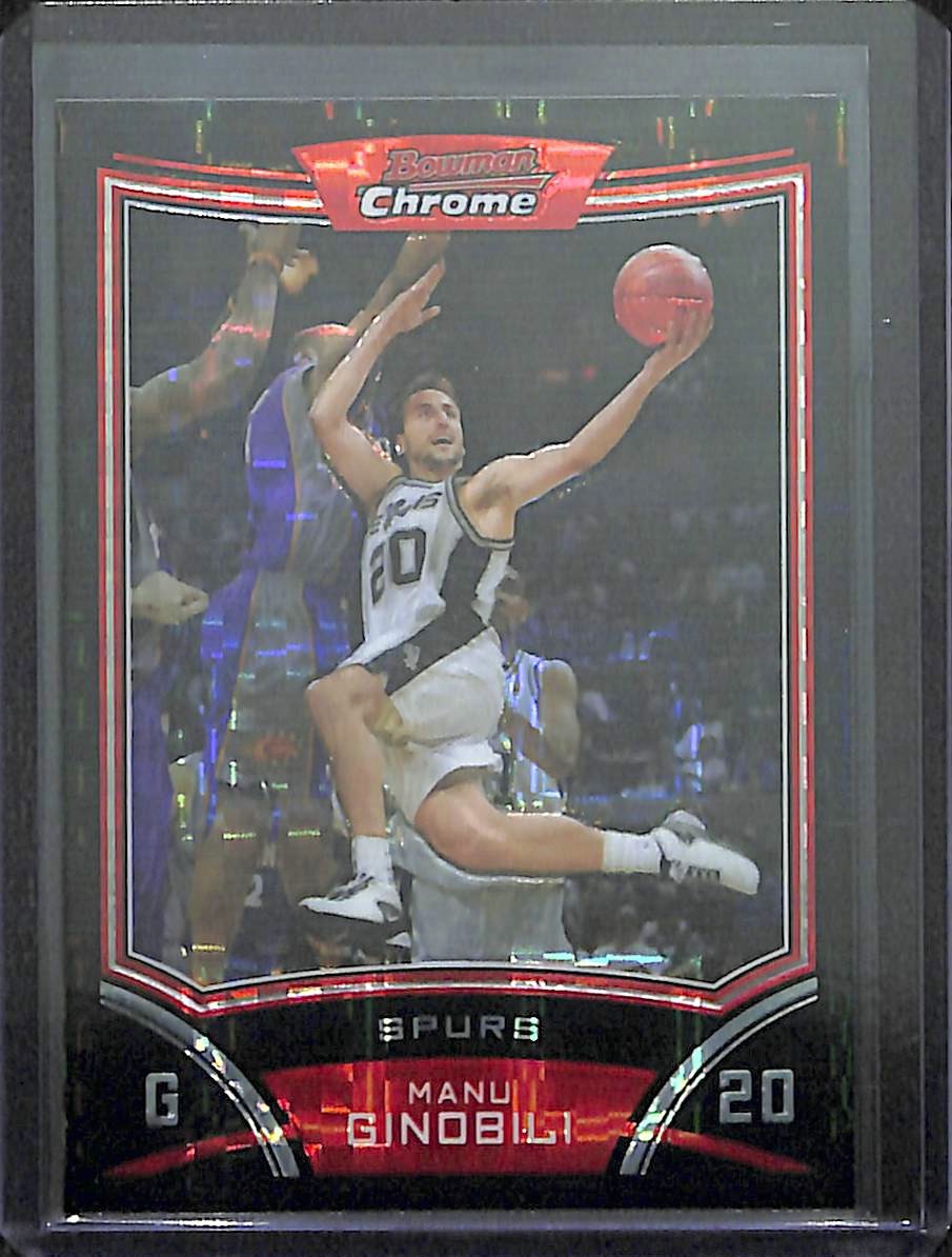 2008-09 Bowman Chrome Basketball XFractor #62 Manu Ginobili No 195