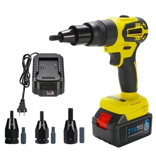 Electric Rivet Pulling Gun 21V Rechargeable Rivet Nut Gun Brushless Rivet Gun - Picture 1 of 30