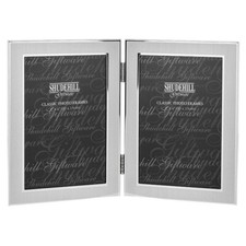Image of Shudehill Satin Plain Silver Classic Double Folding Photo Frame 4x6inches