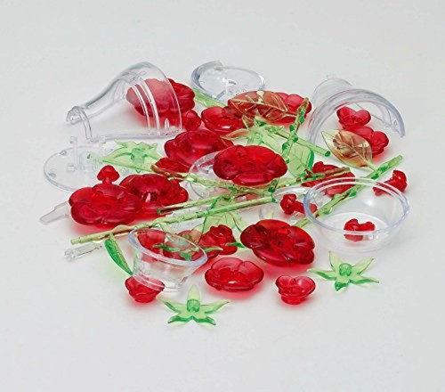 47 piece Crystal puzzle 6 Rose Red Free Shipping with Tracking# New from Japan - Picture 3 of 7