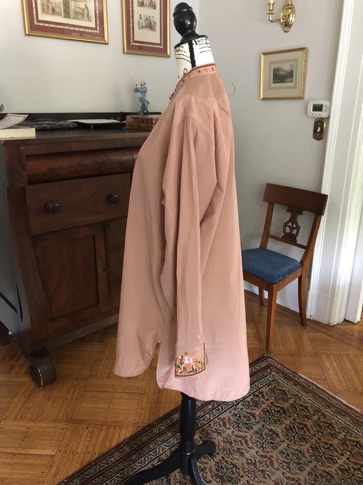 Vestido túnica ETRO bordado mezcla de algodón seda cuello falso rosa $705 talla 44 EE. UU. 8-10 Foto 2 de 4