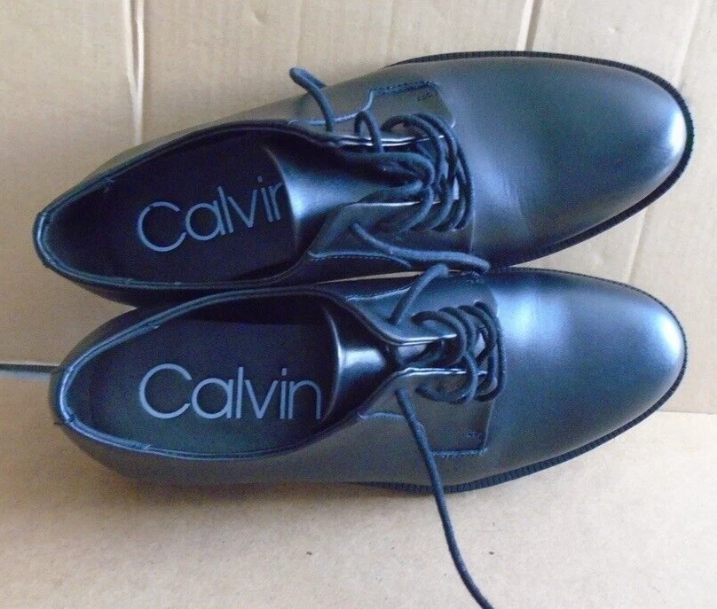 Calvin Klein estilo Carl cuero negro Oxford para hombre 8,5 EE. UU. con cordones Foto 2 de 4
