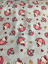 Hello Kitty Baby Toddler sheet set Blue With Umbrellas