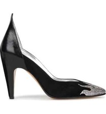 New sz 7 / 37 GIVENCHY GV3 Black Suede Crysta...