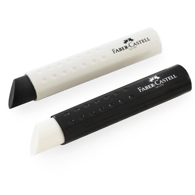 Faber-Castell Tri Radierer Gummi - 8 x 1 x 1,3 cm - schwarz oder weiß - Einzelradierer