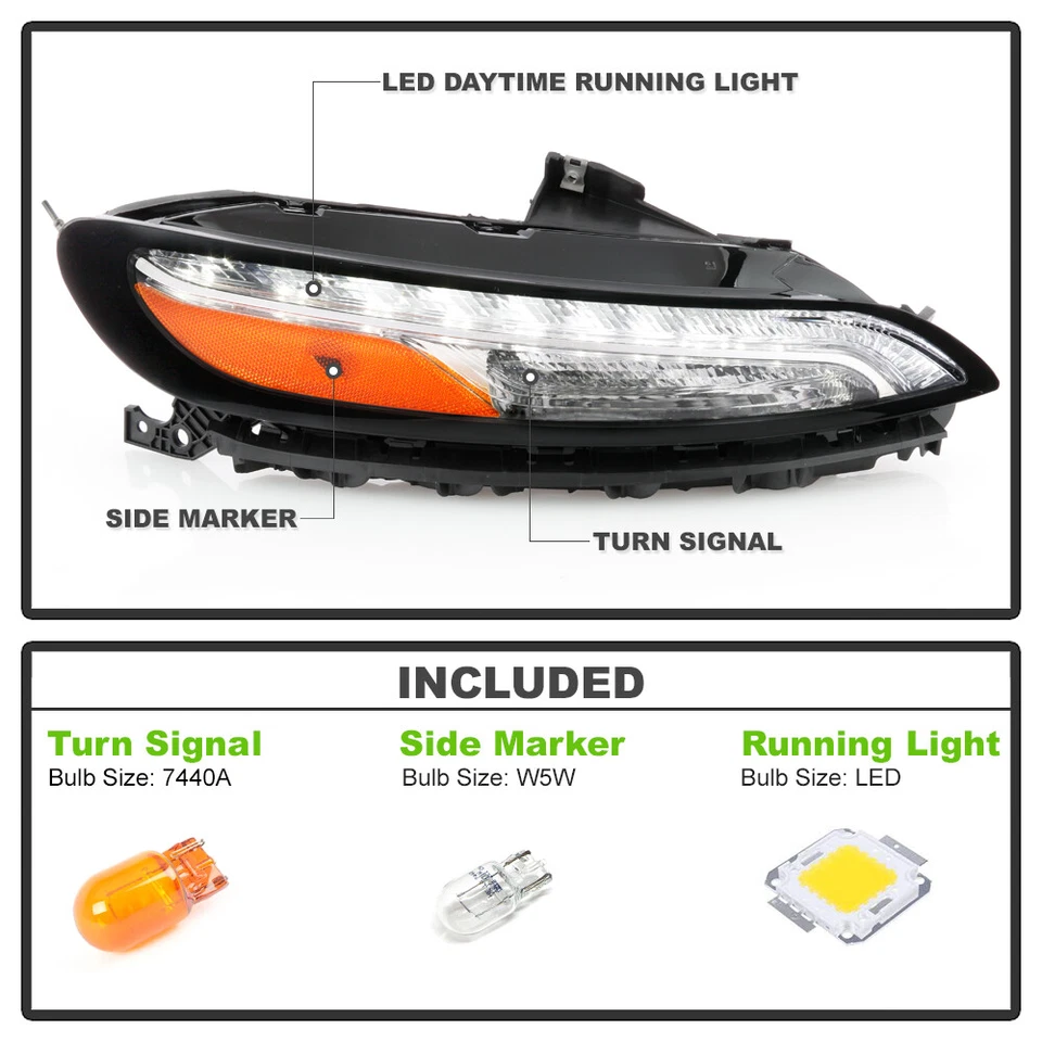 Luz de estacionamiento señal pasajero para Jeep Cherokee 2014-2018 [DRL LED BLANCO] Foto 3 de 4