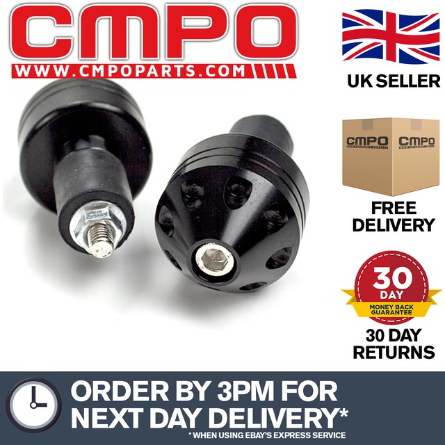 Lextek Motorcycle Weighted Handlebar Ends Black Bike Bar End Weights