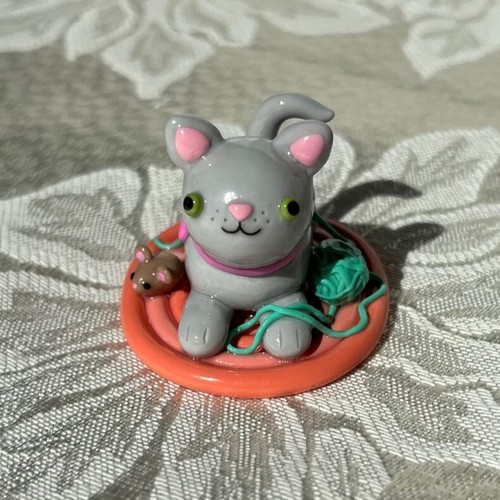 Handmade Kitty Cat Polymer Clay Figurine Decor Tiny Sculpture - Picture 29 of 41
