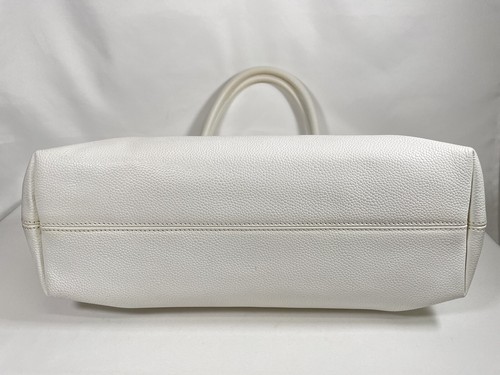 CHANEL Tote Bag Caviar Skin Leather White Shoulder Bag Vintage from Japan - Picture 8 of 24