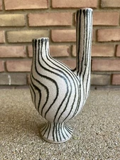 Modernist Ikebana Vase Possibly Italian Mid Century Modern Studio Pottery