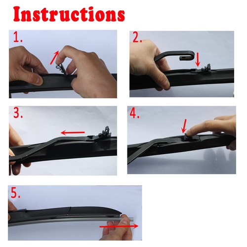 Windscreen Wiper blades for Kia Rio JB 2005-2011 Front + Rear - Picture 3 of 3