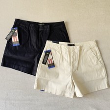 BRAND NEW - Lot of 2 -- Banana Republic Ladies Chino Shorts 1 BLK/1WH - Size 10