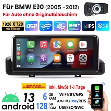 F�r BMW E90 E91 E92 CarPlay Android 14 8Core 6+128G Autoradio GPS Navi 4G WIFI