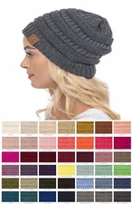 Brand New CC Beanie Womens Cap Hat Skully Unisex Slouch Color Cable Knit Beanie
