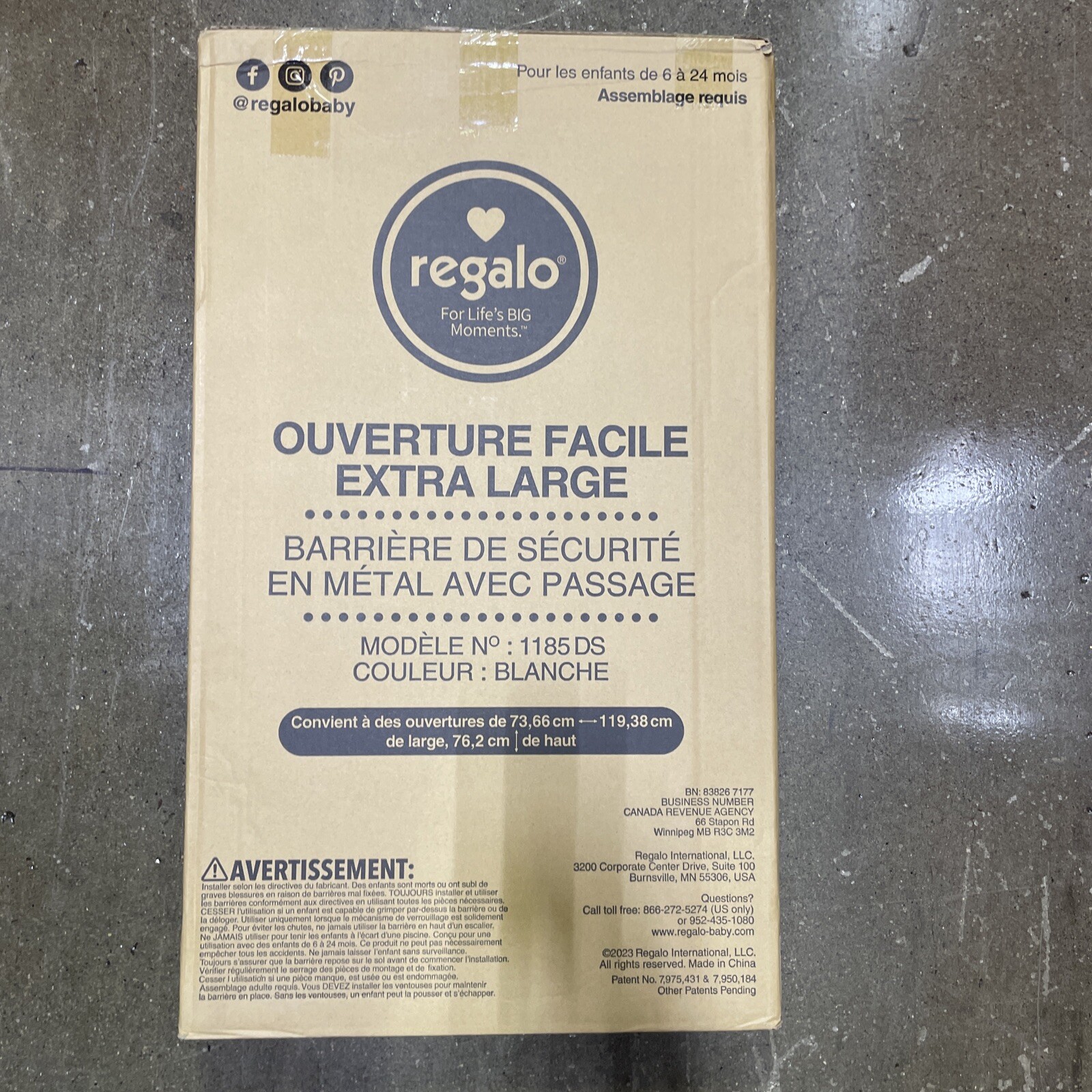 Open 47Inch Extra Wide Walk Thru Baby Safety Gate, White, Ages 6 to 24