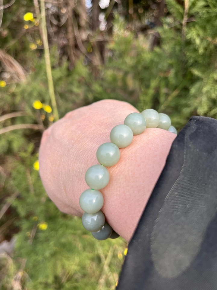PULSERA JADE NEFRITA 100% NATURAL XIN JIANG HOTAN CHINA CERTIFICADA 47g Foto 3 de 4
