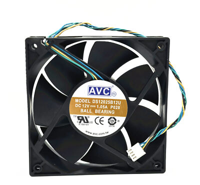 AVC DS12025B12U 12V 1.05A 12CM 12025 double ball bearing 4-pin PWM DC ...