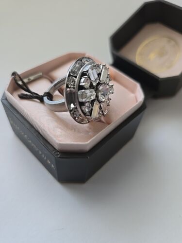 Juicy Couture Ring silberfarben verstellbar Strass Größe 6 + NEU mit Etikett - Bild 4 von 7