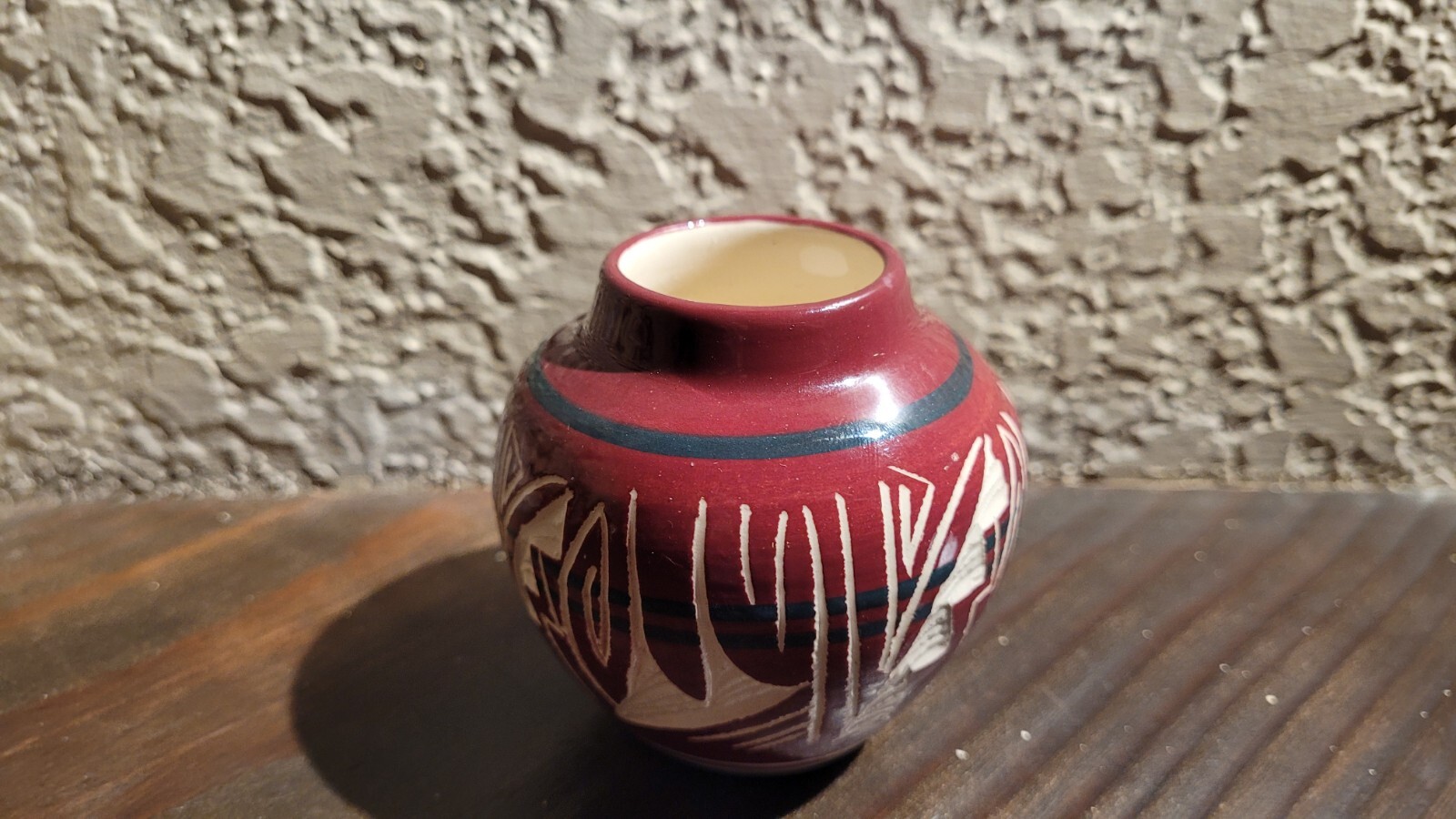 Vintage Navajo Mesa Verde 3" Mini Hand-Painted Native American Vase Pot Signed
