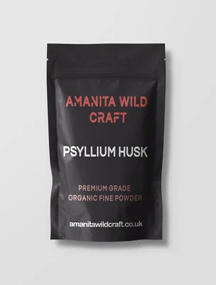 AMANITA WILDCRAFT Organic Premium Grade Psyllium Husk Powder | ispaghula | ⭐45 Days Satisfaction⭐