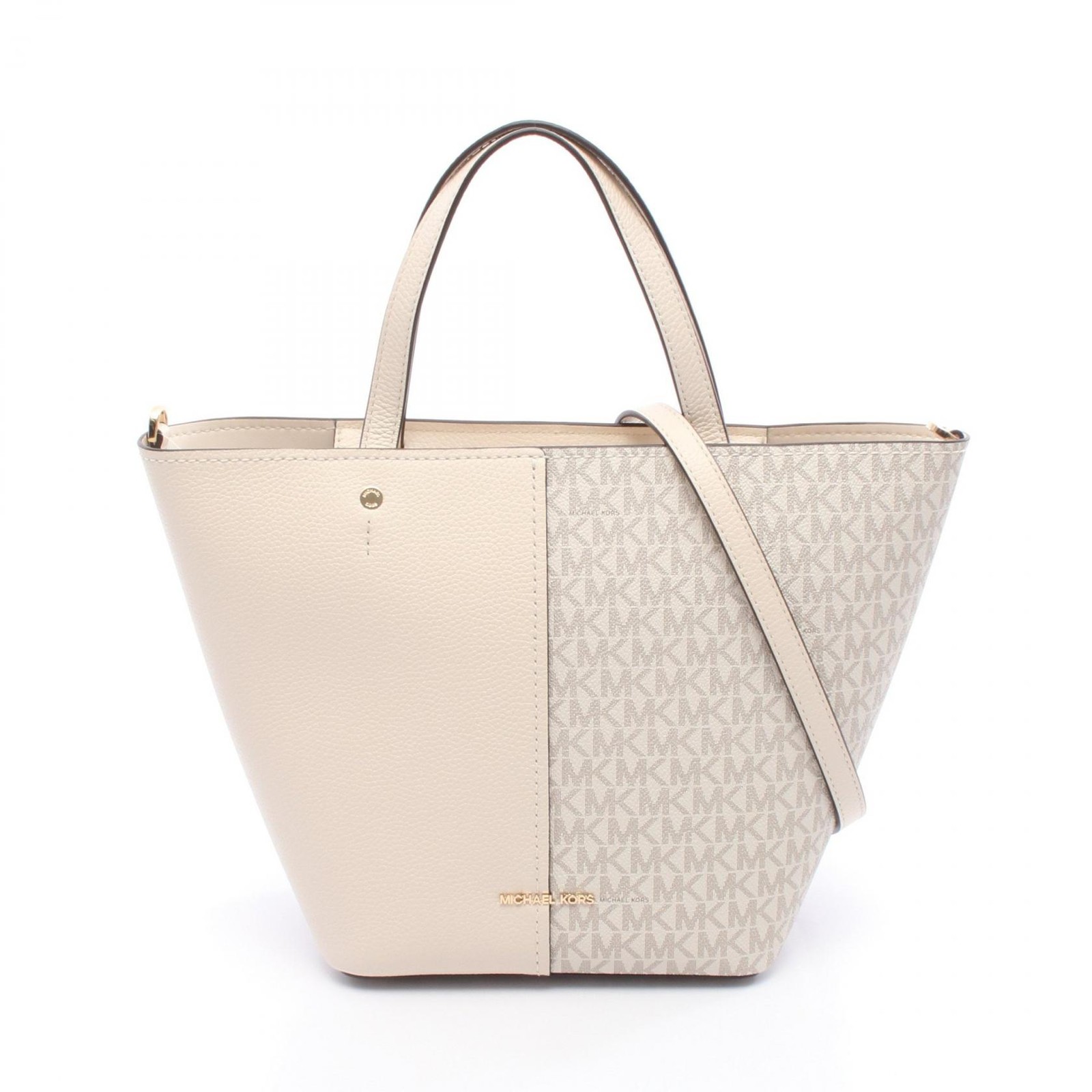 Borsa grande Michael Kors FLORA 30T5GFFT2B132 pelle tela bianco grigio NUOVA