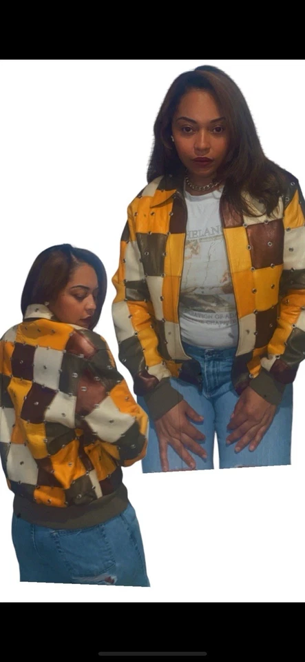 Jaqueta de Couro Vintage Pelle Pelle Patchwork – Uma Verdadeira Peça de Declaração - Imagem 2 de 4