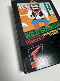 Wild Gunman (Nintendo NES, 1985) CIB 5 Screw Hang Tab Matte Sticker 1st Print💎